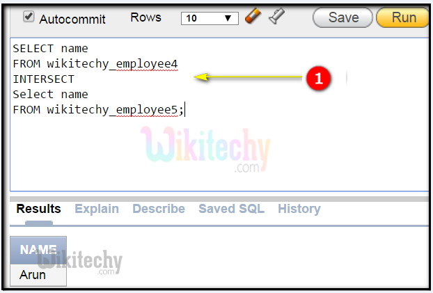  oracle intersect select